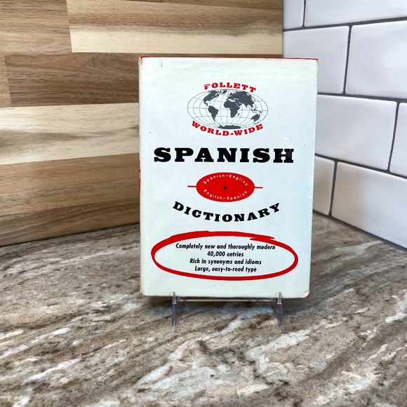 Book: SPANISH Dictionary by Follett World-Wide Hardcover USED Vintage 1961 - Picture 1 of 7
